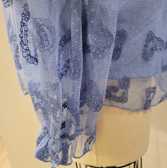 Johnny Was Mesh Embroidered Blouse - Picture 5 of 10